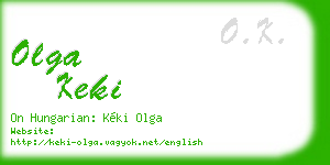 olga keki business card